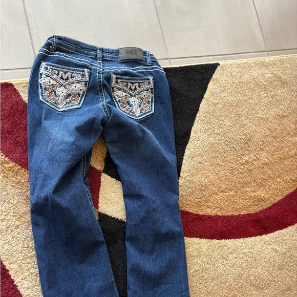 Sky Dark Blue Jeans with Sequin Detail - Picture 1 of 4